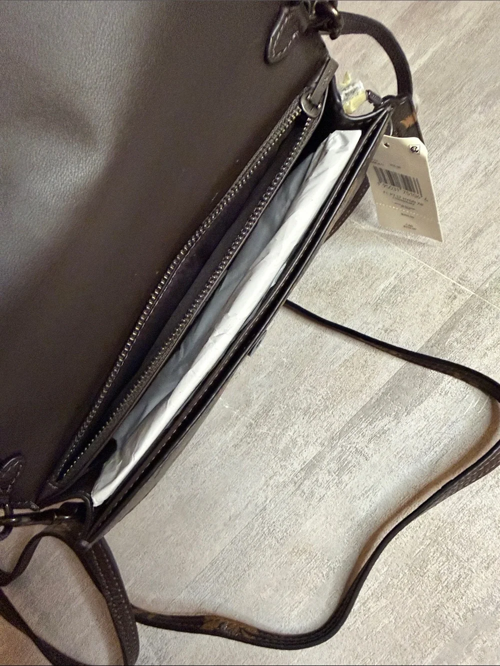 COACH- Hayden Brown Floral Leather Crossbody Bag with Tan Flowers NWT